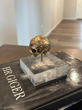 Load image into Gallery viewer, Brass Baroque Skull Sculpture Small