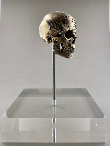 Brass TechSkull.1 Sculpture Small