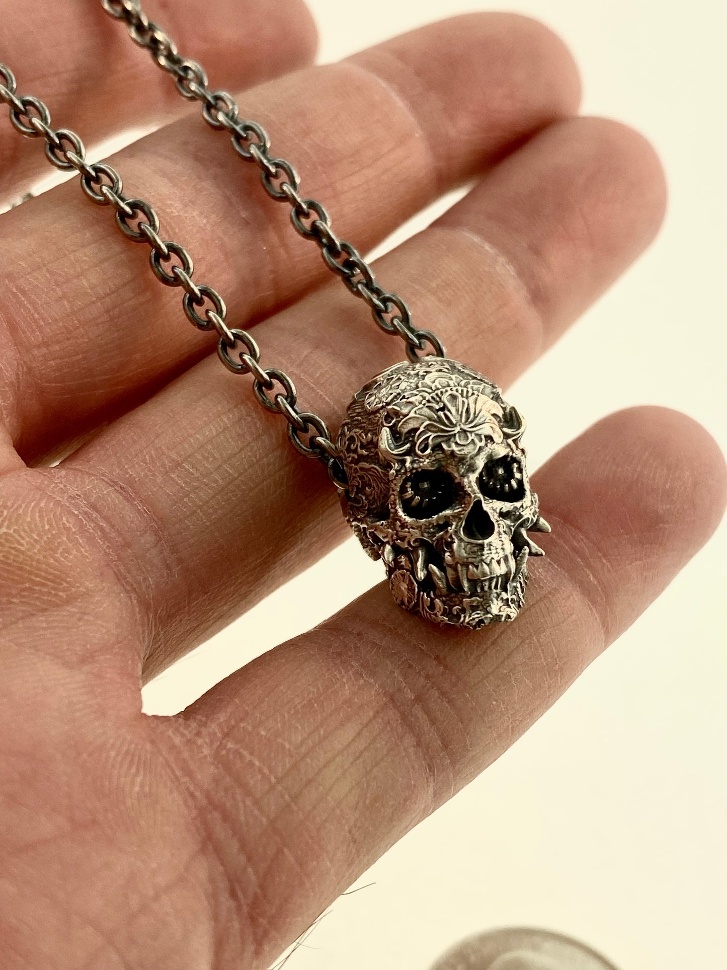 Oni Bead Pendant Sterling Silver