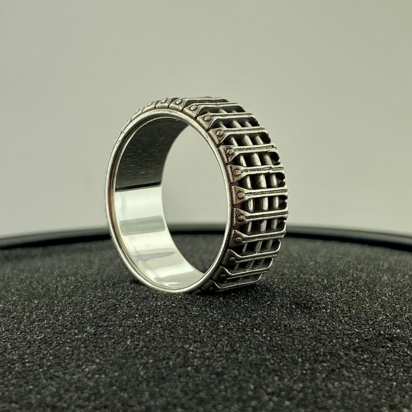 Bracketed Band Sterling Silver