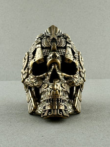 Brass MesoSkull Skull Sculpture Small