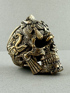 Brass MesoSkull Skull Sculpture Small