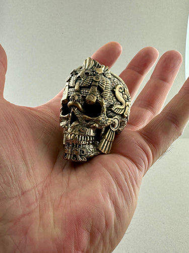 Brass MesoSkull Skull Sculpture Small