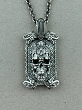 Load image into Gallery viewer, MesoSkull Tag Pendant Sterling Silver