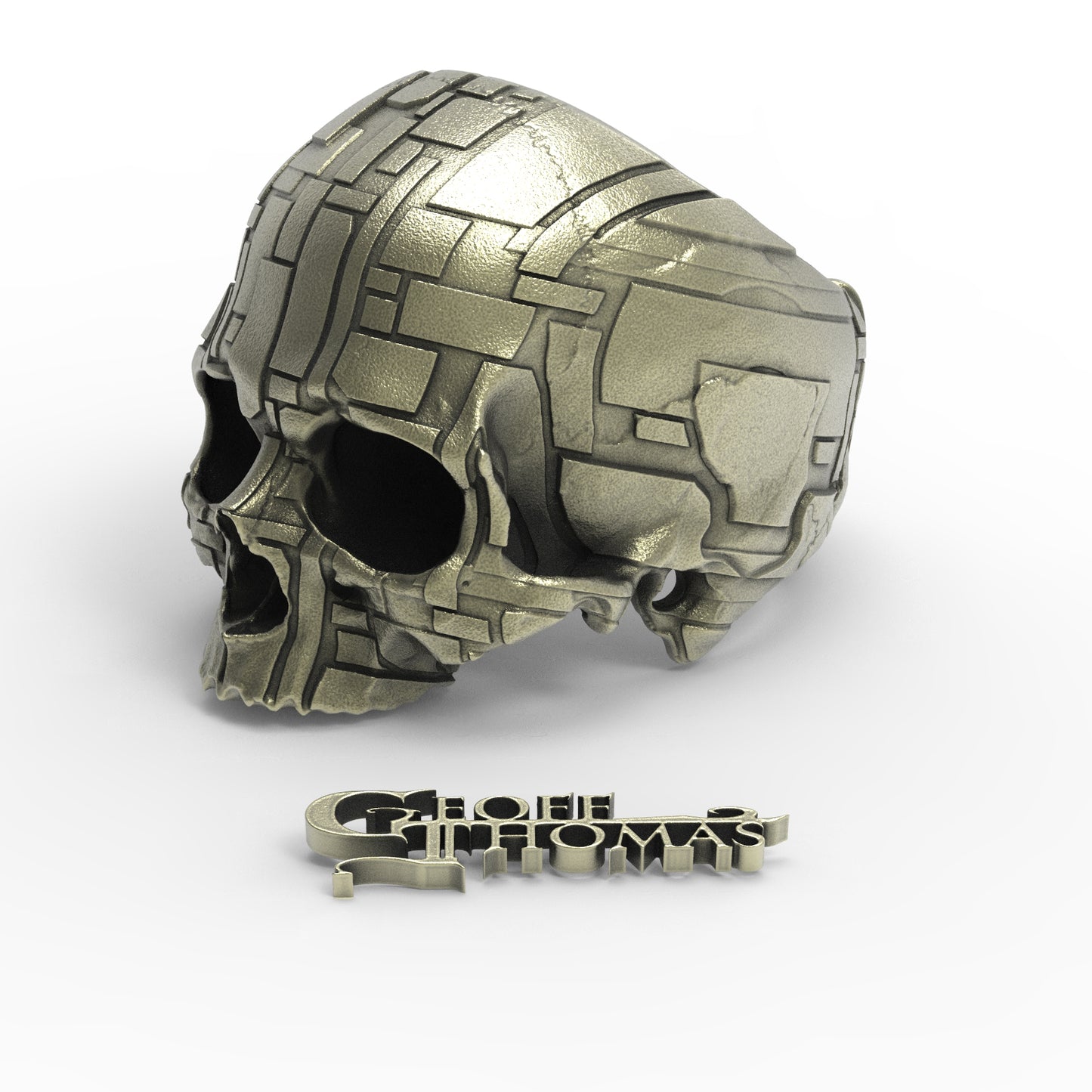 Brass DecoBloc Skull Ring