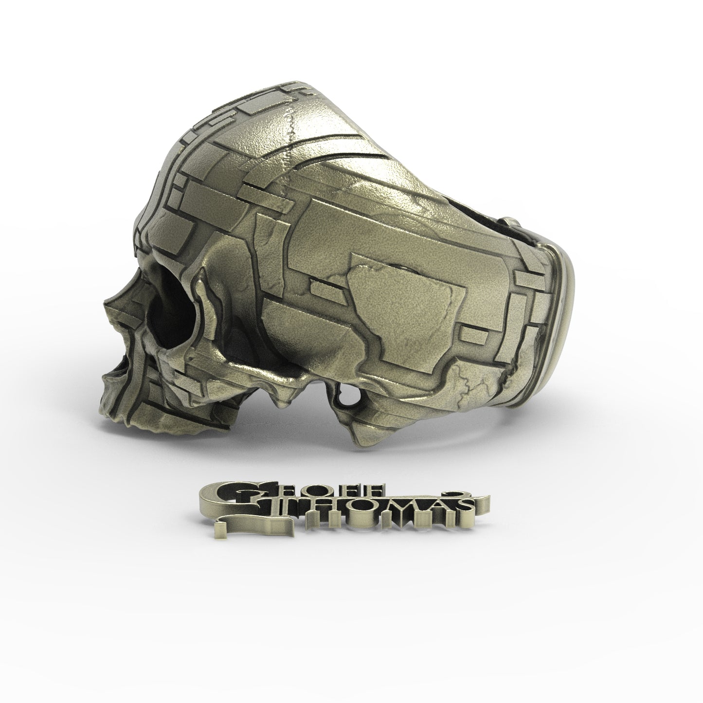 Brass DecoBloc Skull Ring