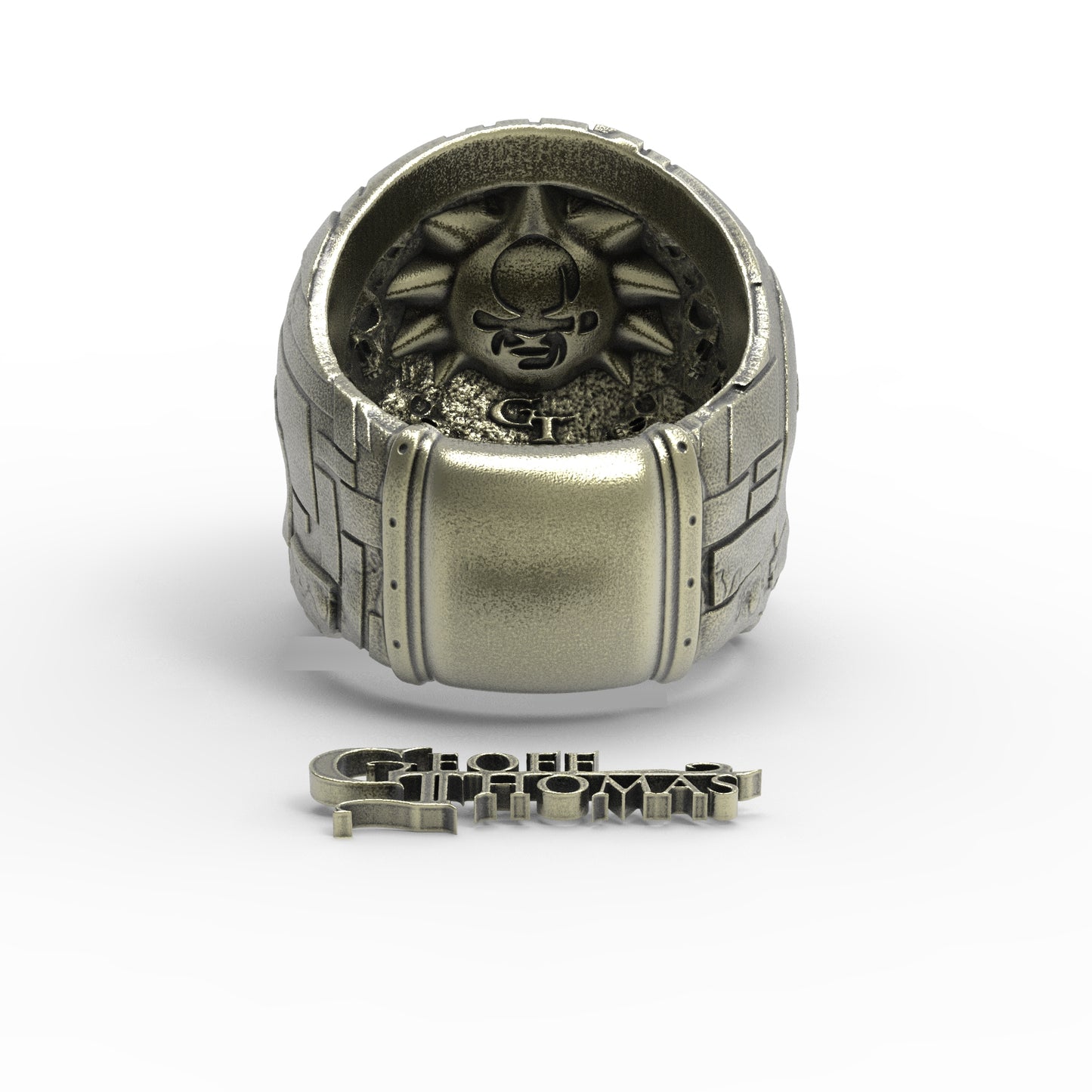 Brass DecoBloc Skull Ring