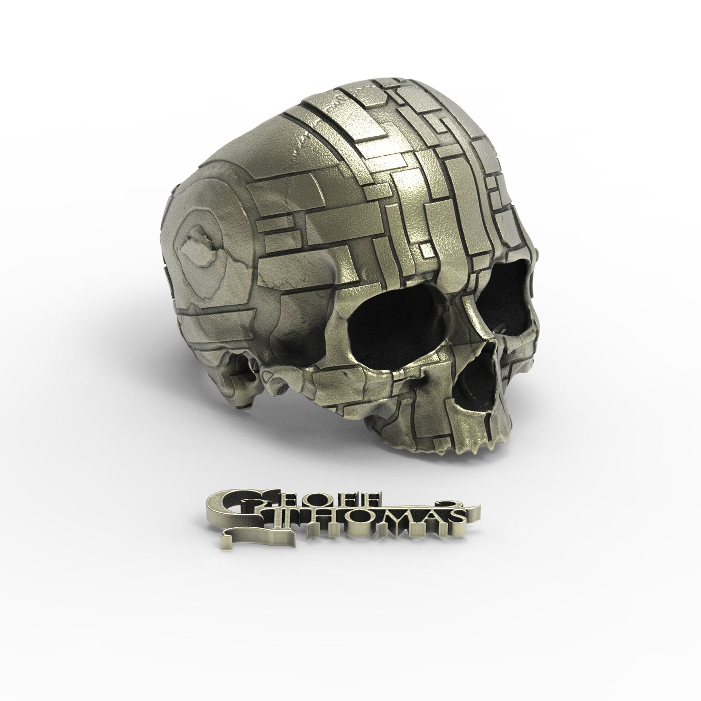 Brass DecoBloc Skull Ring