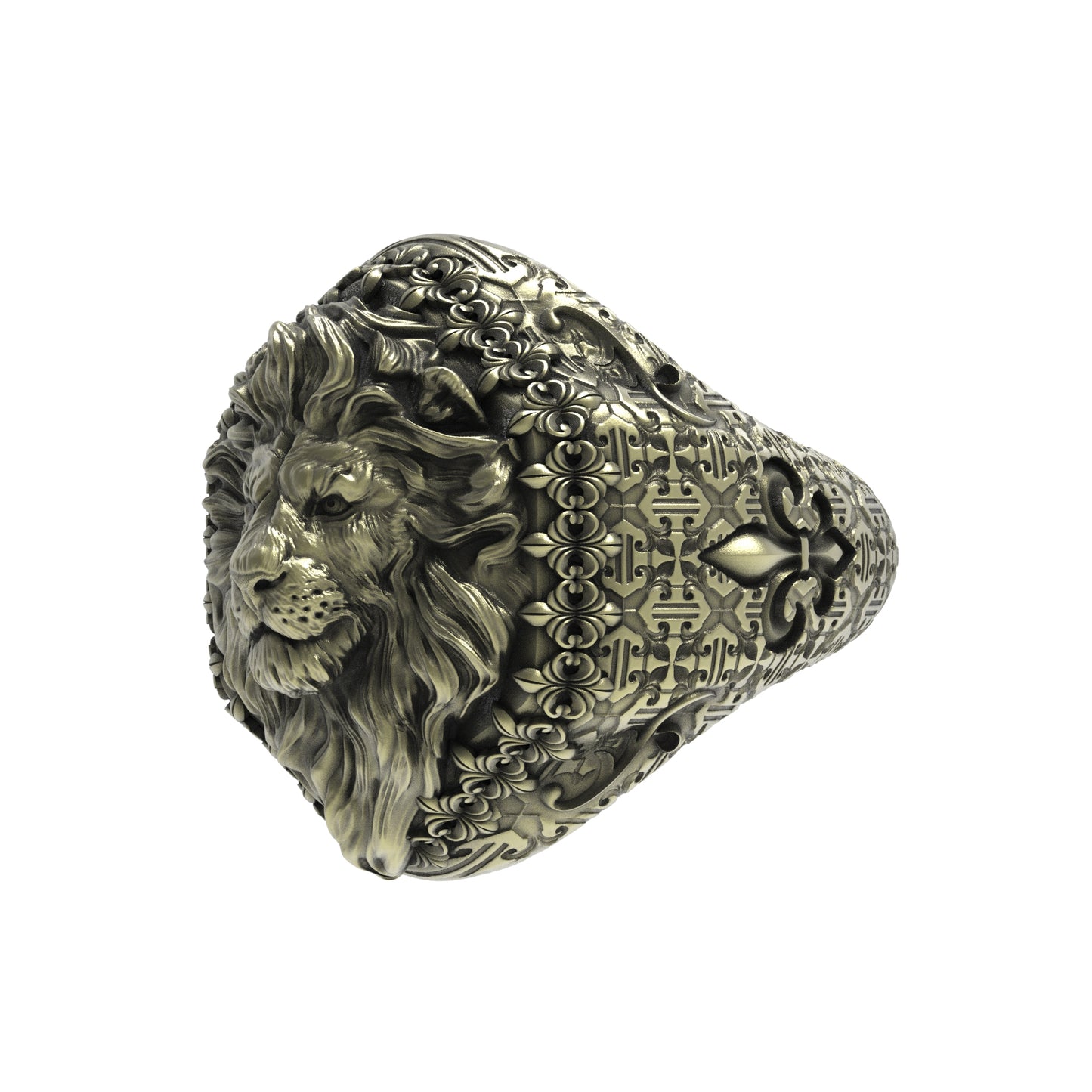 Brass Sovereign Lion Ring