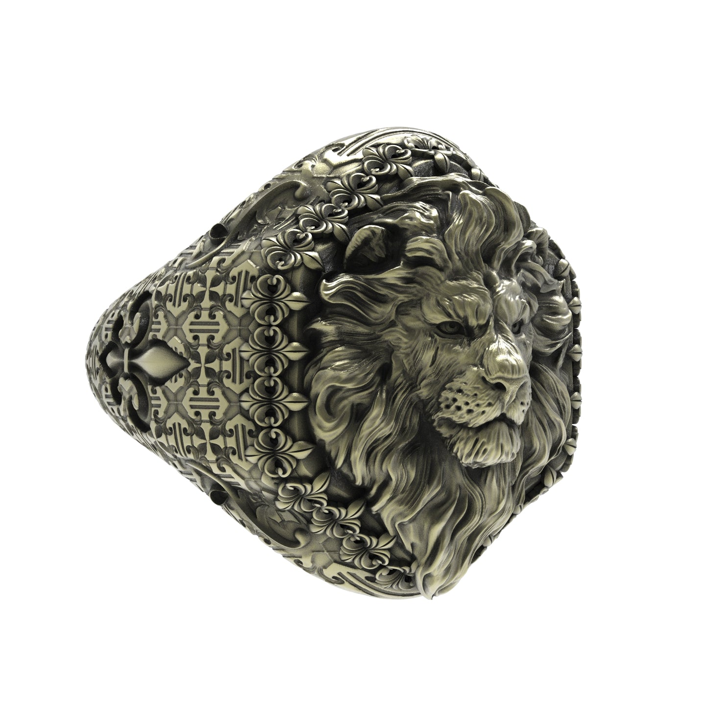 Brass Sovereign Lion Ring