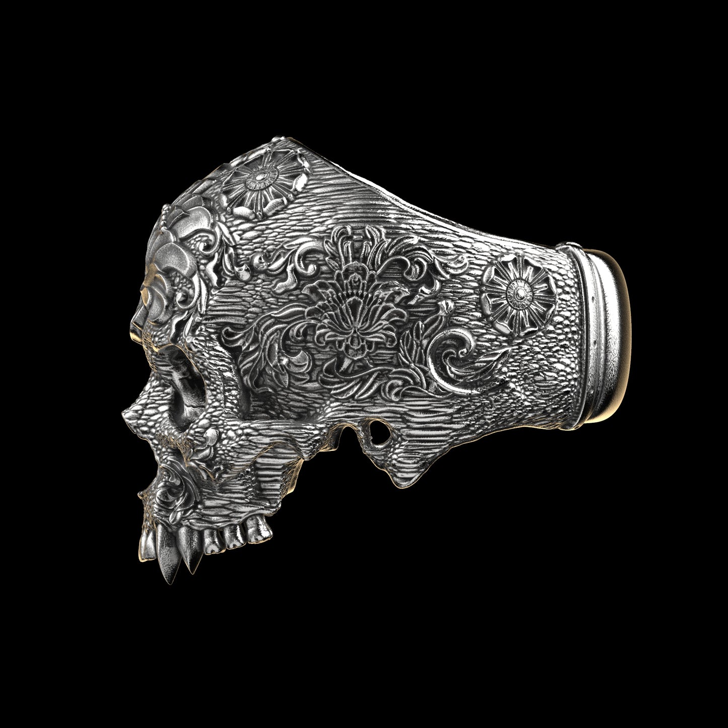 Anillo Calavera Ornamental 1 Plata de Ley