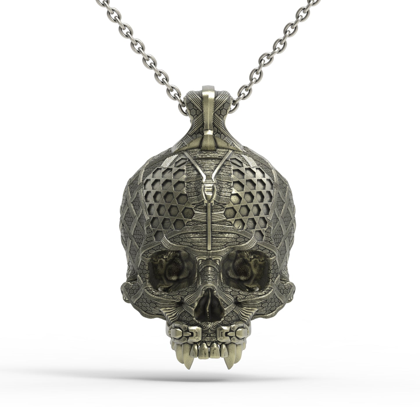 Brass TechSkull.4 Pendant