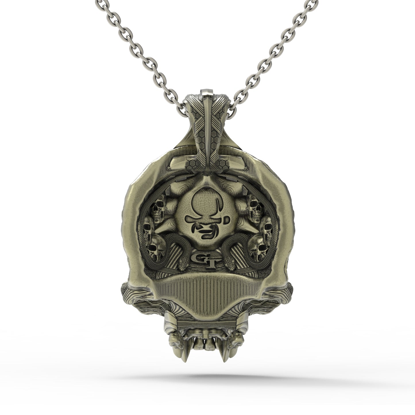 Brass TechSkull.4 Pendant