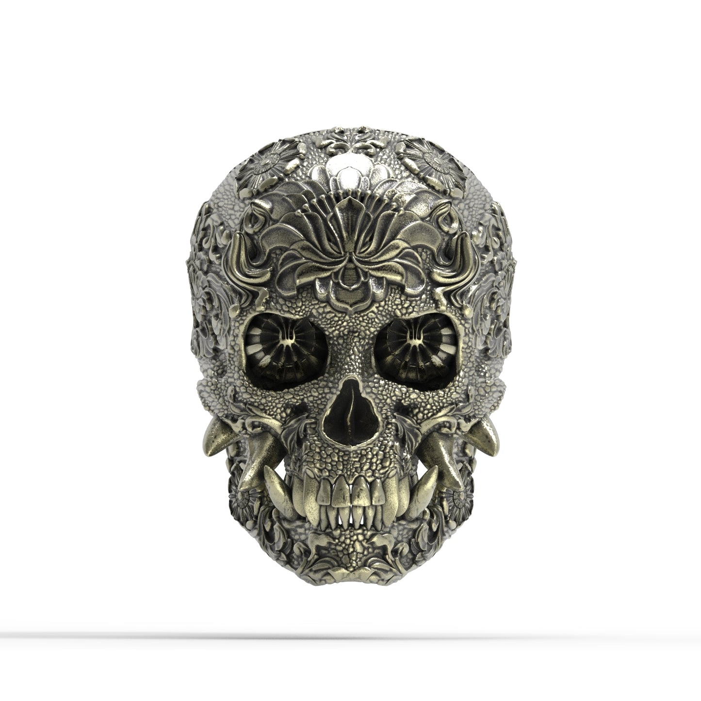 Brass Oni Skull Ring