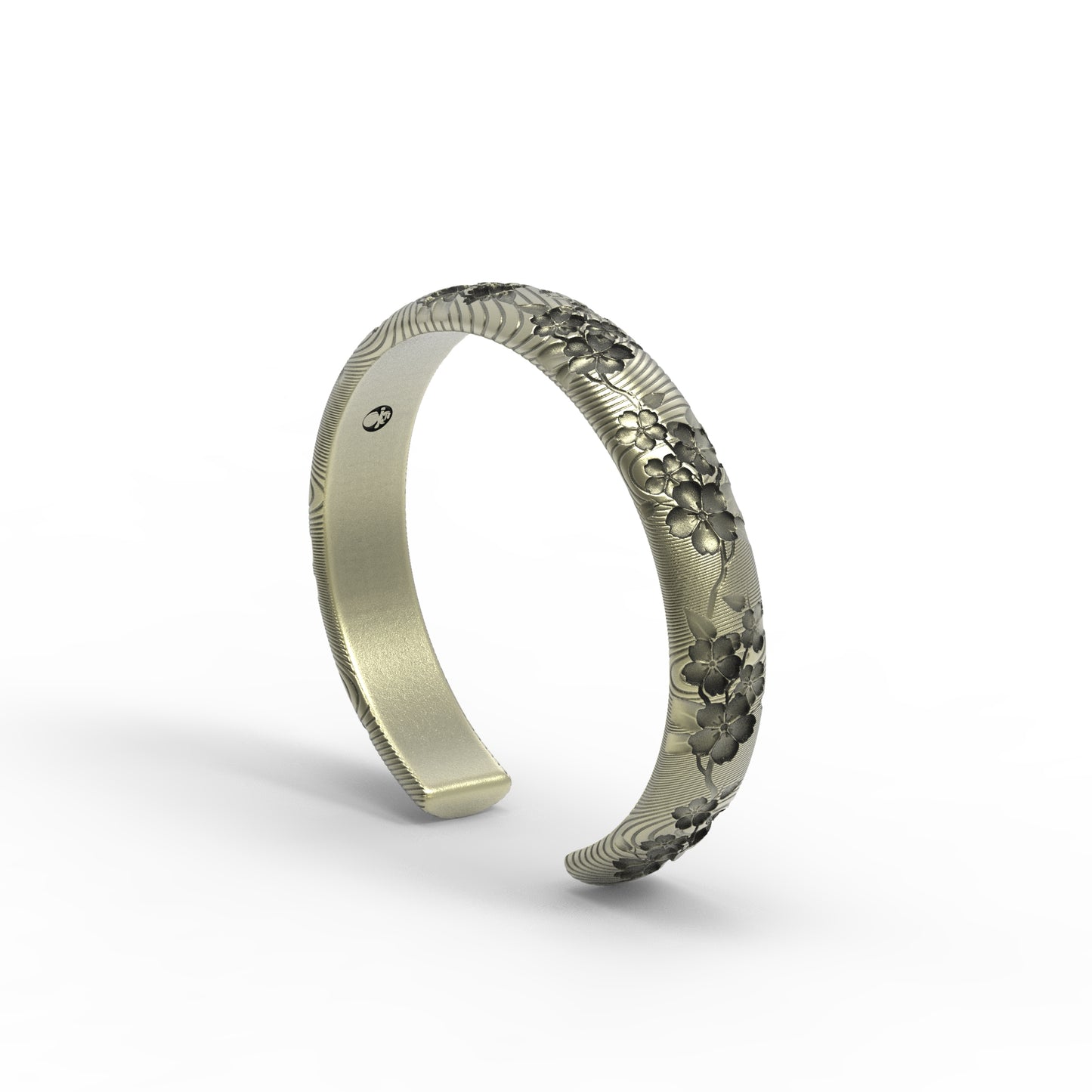 Brazalete de bronce con flor de cerezo