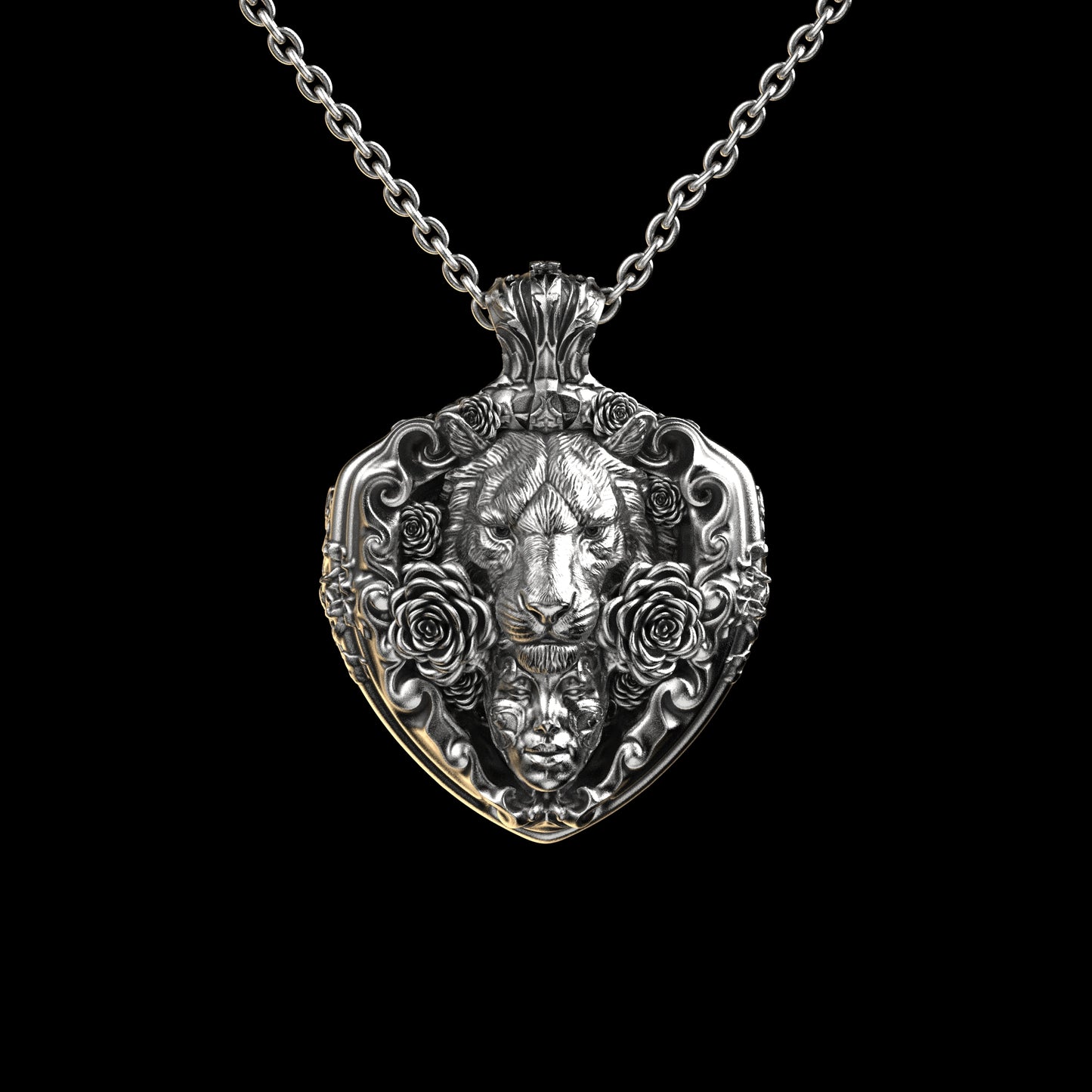 Floral Tigress Pendant Sterling