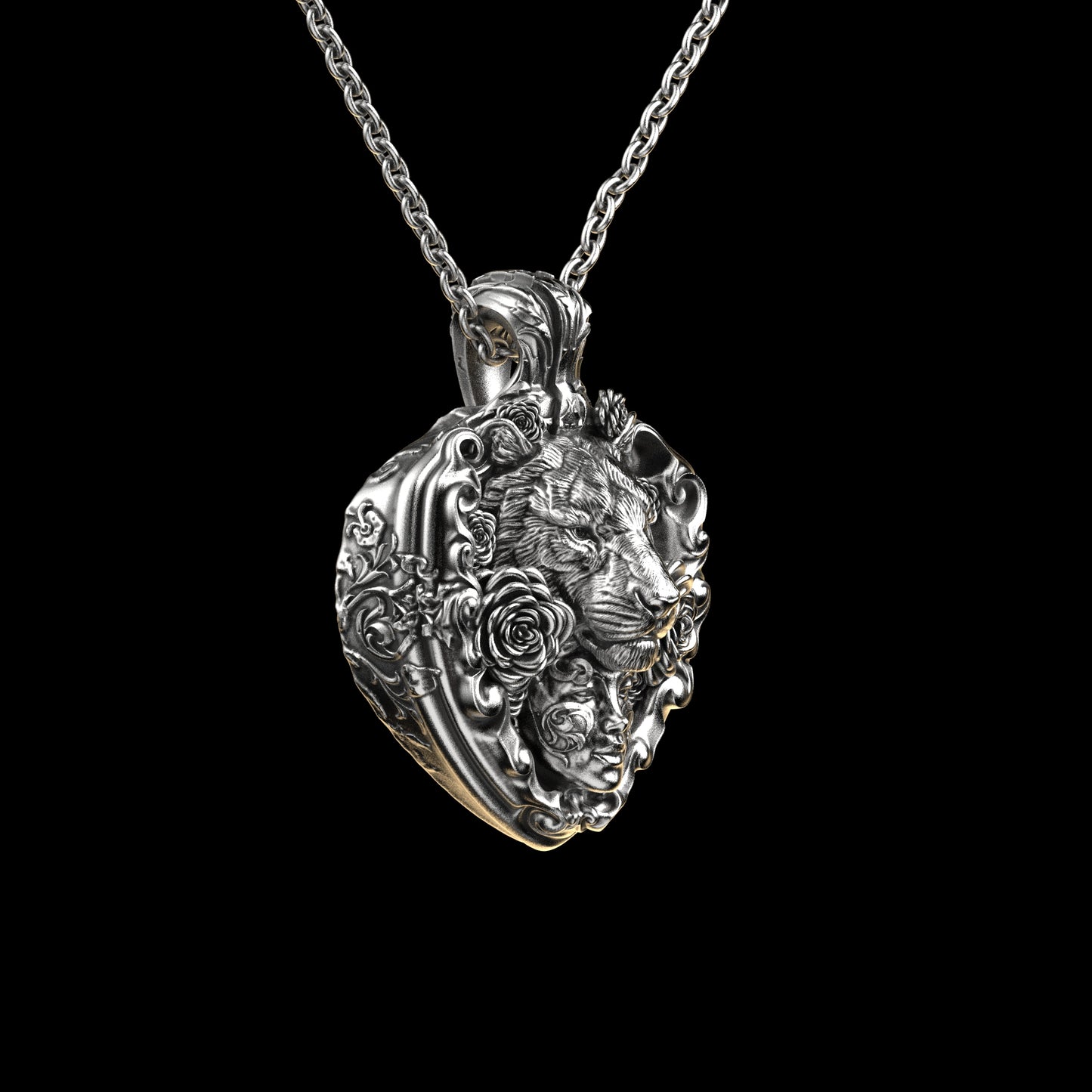 Floral Tigress Pendant Sterling