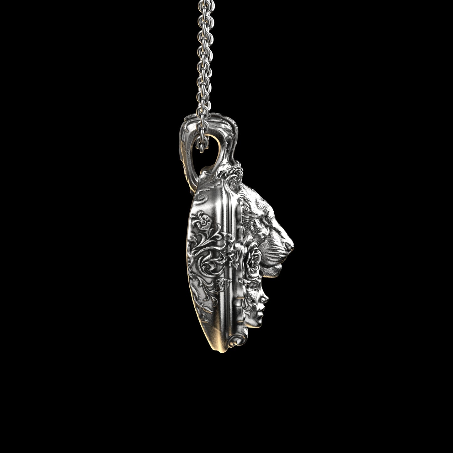 Floral Tigress Pendant Sterling