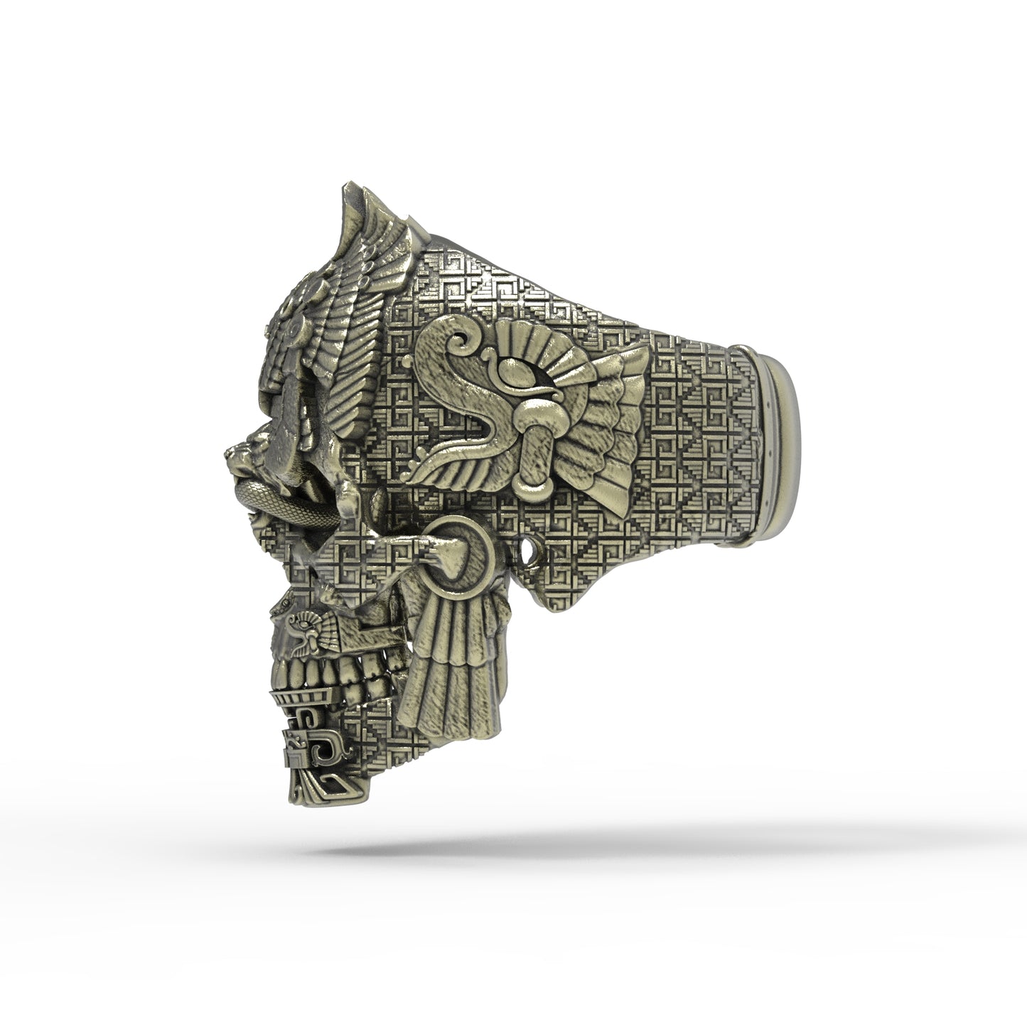 Brass Meso Skull Ring