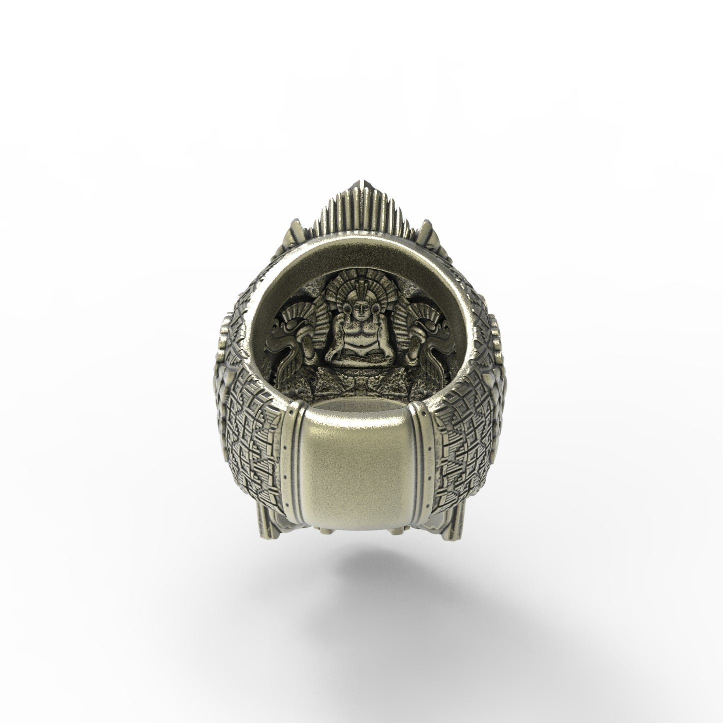 Brass Meso Skull Ring