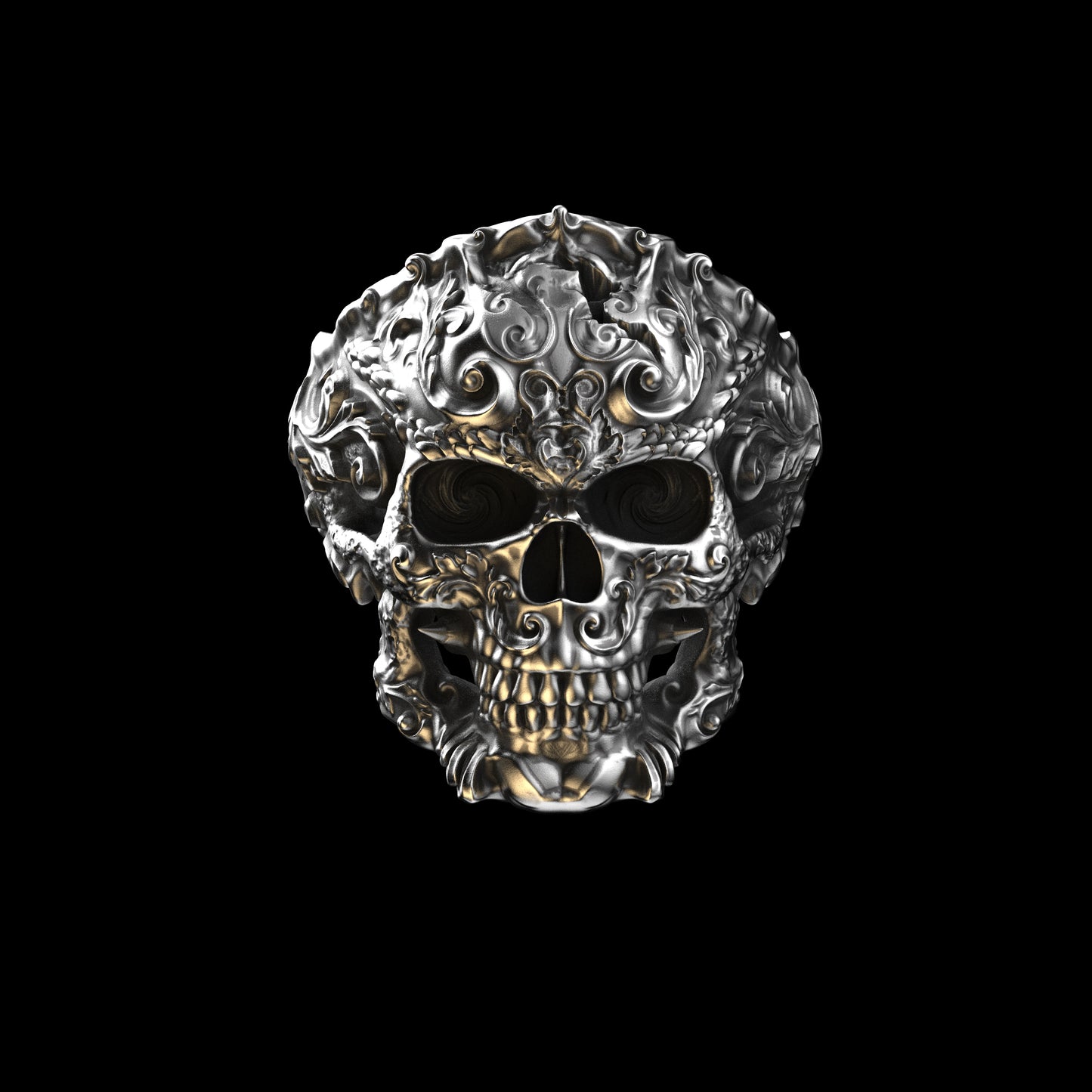 Flourish Skull Ring 1