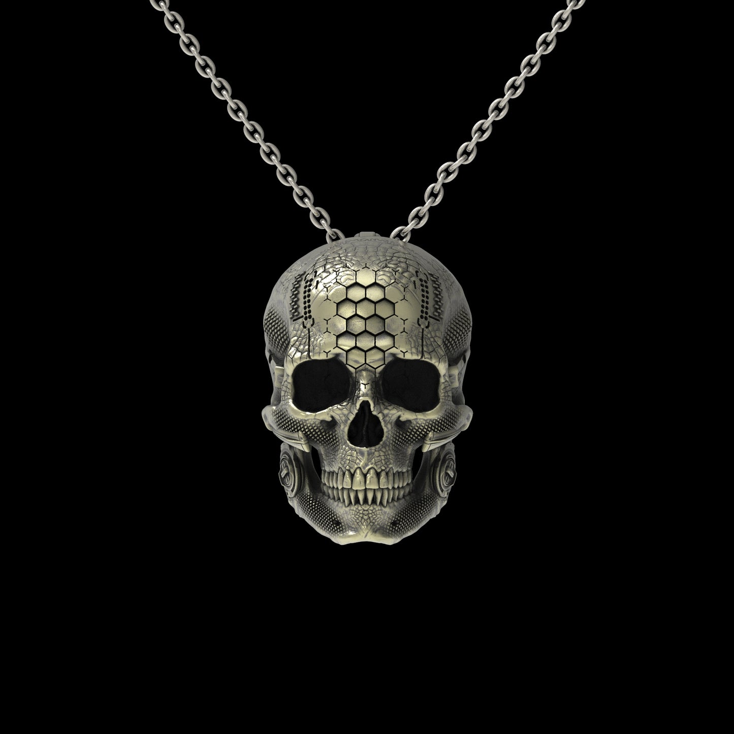 Brass TechSkull.1 Pendant