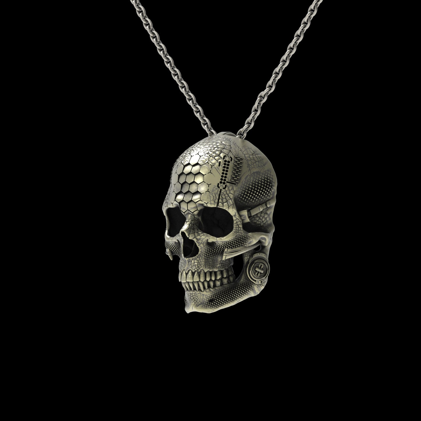 Brass TechSkull.1 Pendant