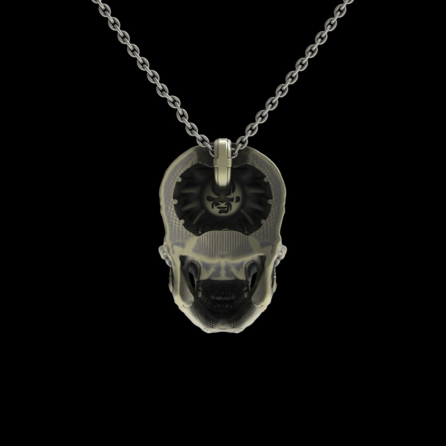 Brass TechSkull.1 Pendant