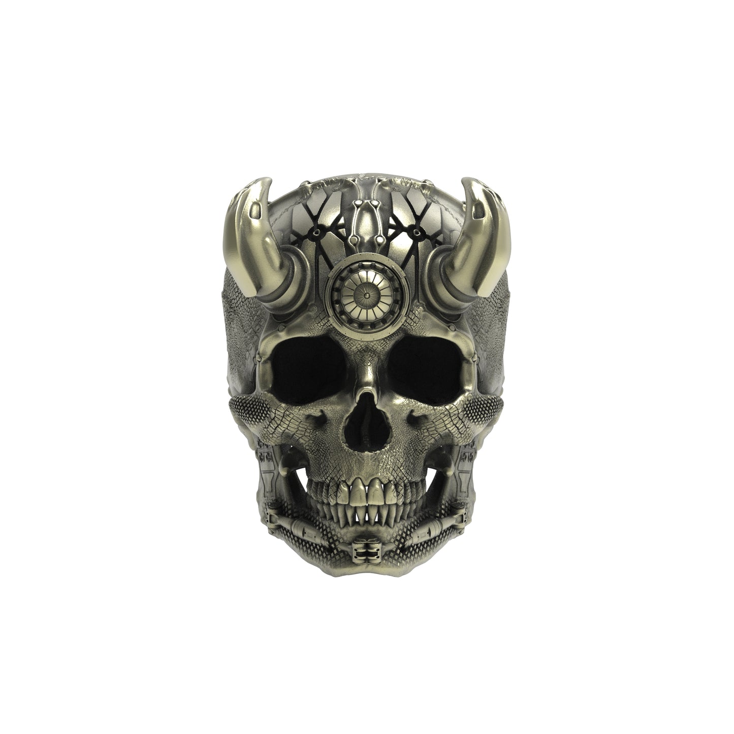 Brass Techskull.3 Ring