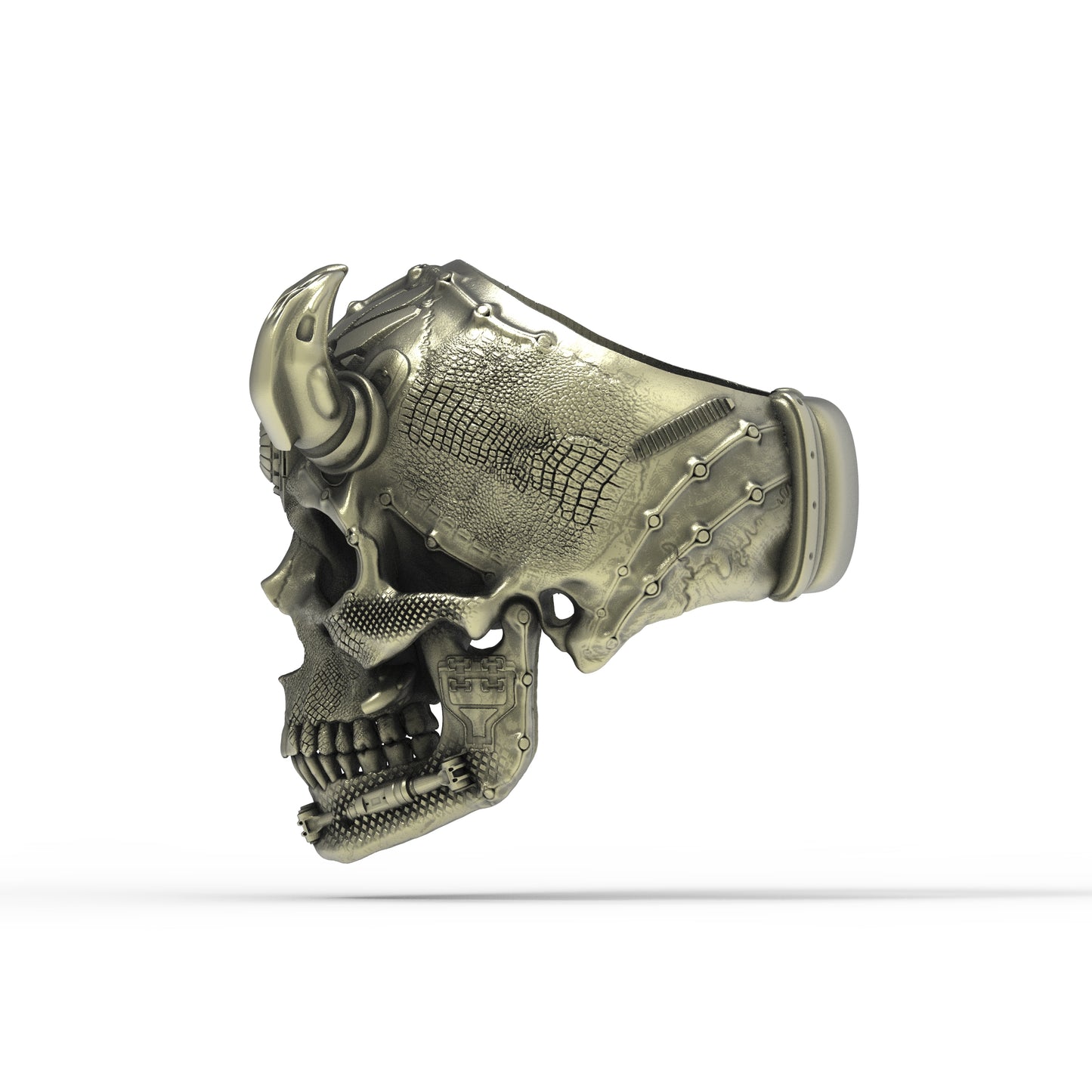 Brass Techskull.3 Ring